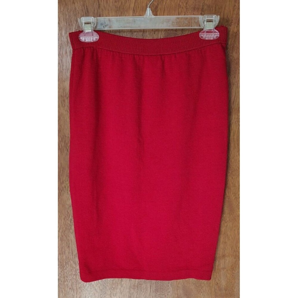St. John Evening by Marie Gray size 10 red knit pencil skirt